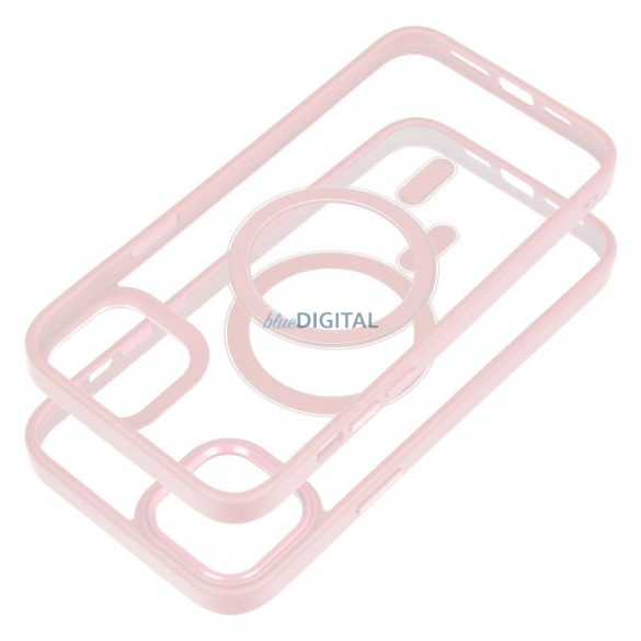 Color Edge Mag Cover tok Magsafe kompatibilis iPhone 14 PLUS rózsaszínű