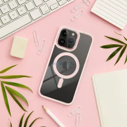   Színes Edge Mag Cover tok Magsafe kompatibilis iPhone 15 PRO MAX rózsaszínű