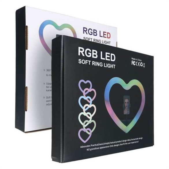 Led RING / Heart Stream RGB lámpa 12inch tartó mobil + állvány JM33-13