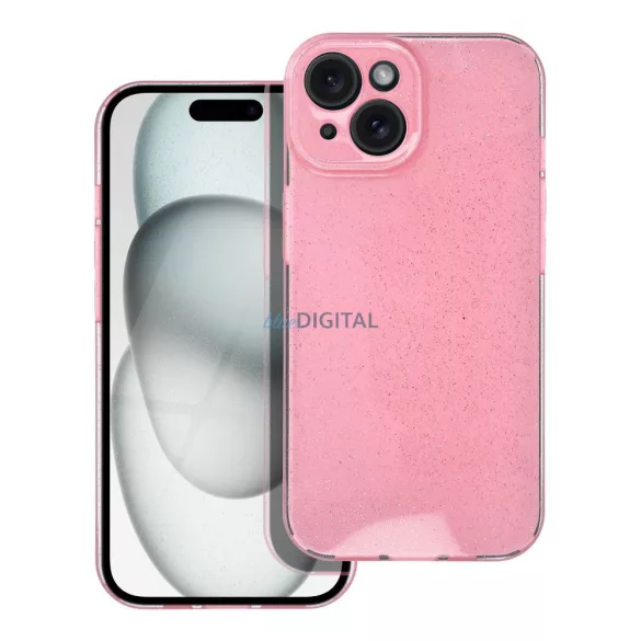 Átlátszó tok 2mm BLINK iPhone 15 rózsaszínű