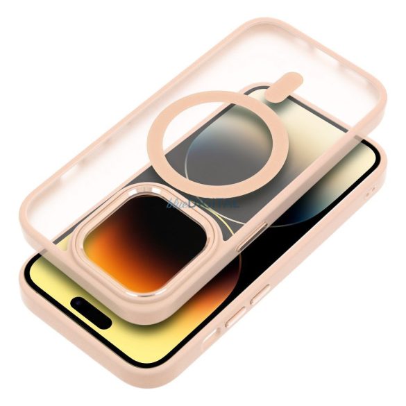 Matt Mag Cover tok Magsafe kompatibilis iPhone 15 PRO rózsaszín MagSafe tok