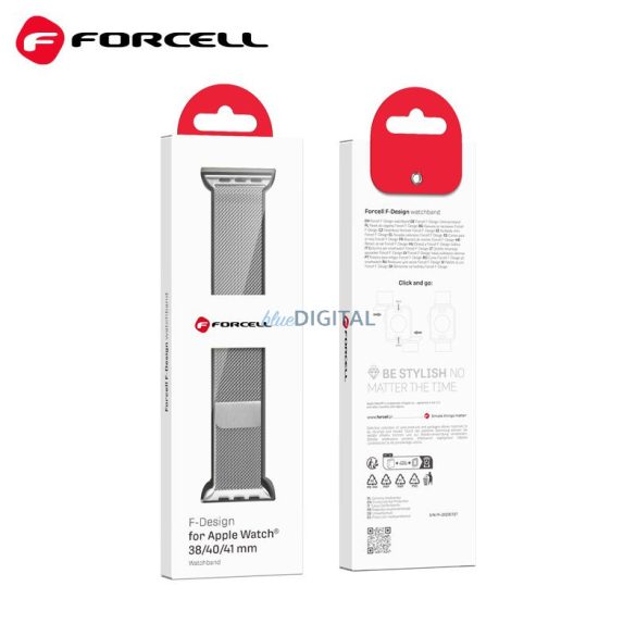 FORCELL F-DESIGN FA03 szíj Apple Watch 38/40/41mm ezüst