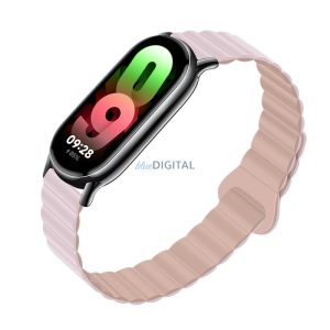 FORCELL F-DESIGN FX8 szíj Xiaomi Mi Band 8 Oxford púder és rózsaszürke szürke