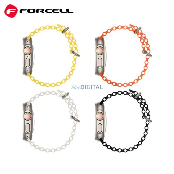 FORCELL F-DESIGN FA12 szíj Apple Watch 42/44/45/49mm narancssárga színben