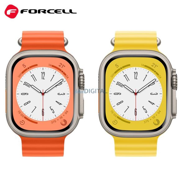 FORCELL F-DESIGN FA12 szíj Apple Watch 42/44/45/49mm narancssárga színben