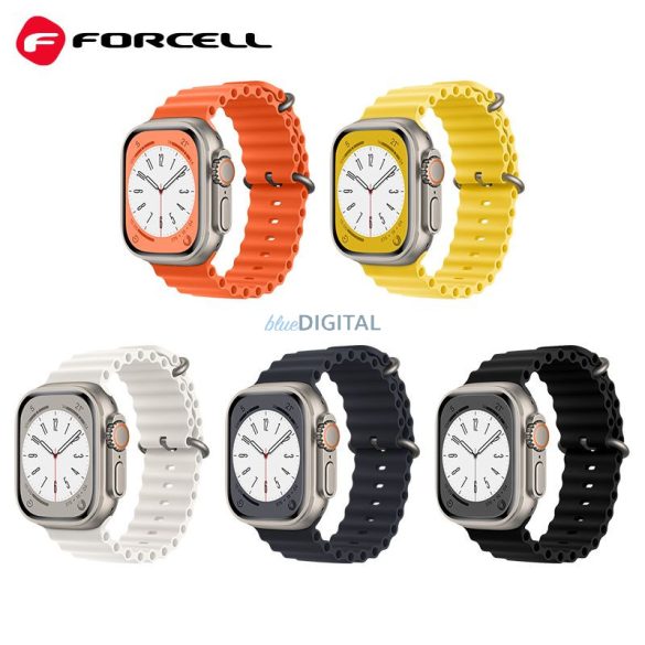 FORCELL F-DESIGN FA12 szíj Apple Watch 42/44/45/49mm narancssárga színben