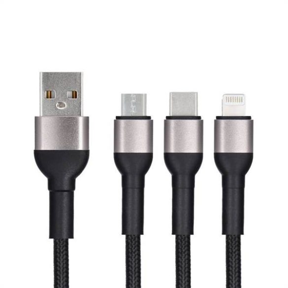 Adatkábel Blue Star - 3 az 1-ben micro USB, USB C és Lightning aljzat