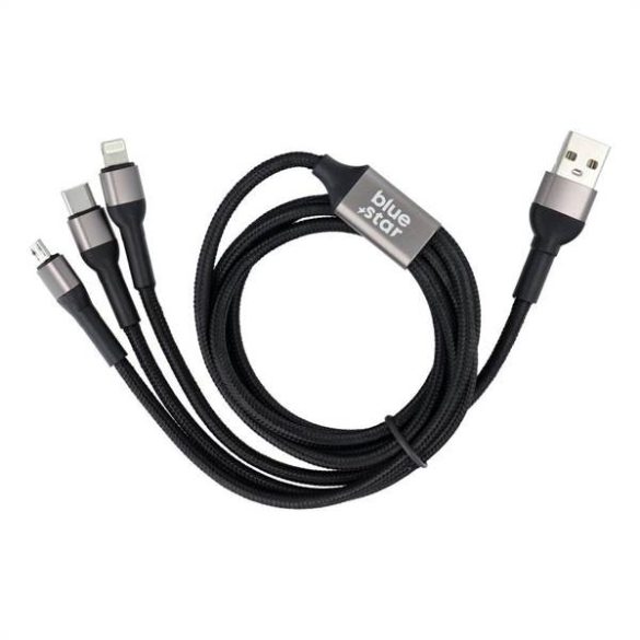 Adatkábel Blue Star - 3 az 1-ben micro USB, USB C és Lightning aljzat