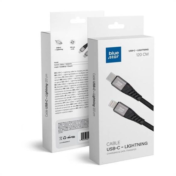 Adatkábel Blue Star - USB C Lightning csatlakozóra 2,4A