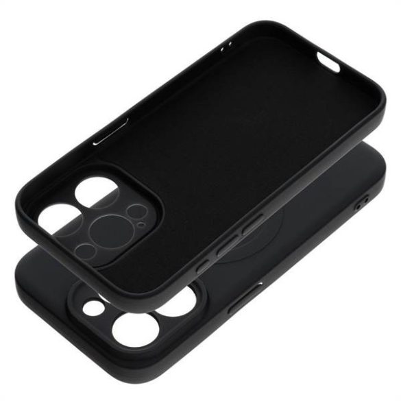 Szilikon Mag Cover tok Magsafe kompatibilis iPhone 15 PRO fekete
