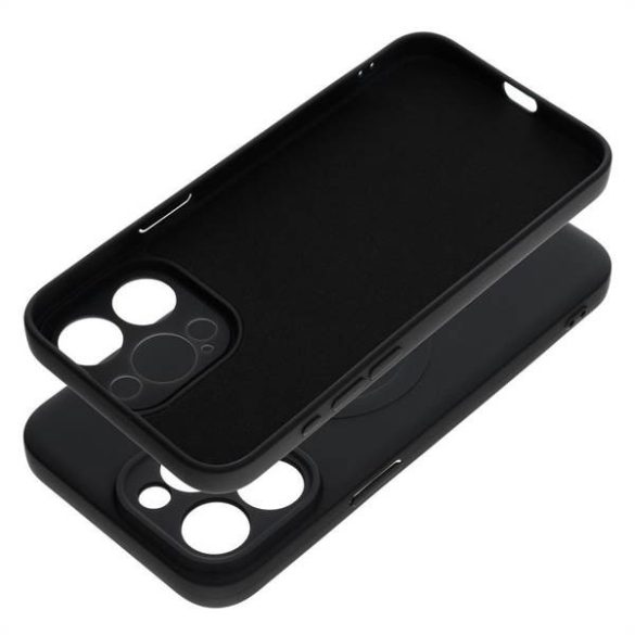 Szilikon Mag Cover tok Magsafe kompatibilis iPhone 15 PRO MAX fekete