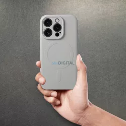   Szilikon Mag Cover tok Magsafe kompatibilis iPhone 15 PRO titánium