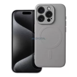   Szilikon Mag Cover tok Magsafe kompatibilis iPhone 15 PRO titánium szürke