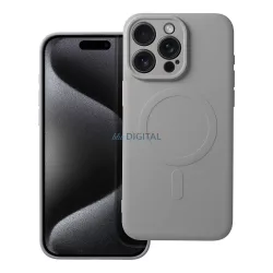   Szilikon Mag Cover tok Magsafe kompatibilis iPhone 15 PRO MAX szürke titán szürke