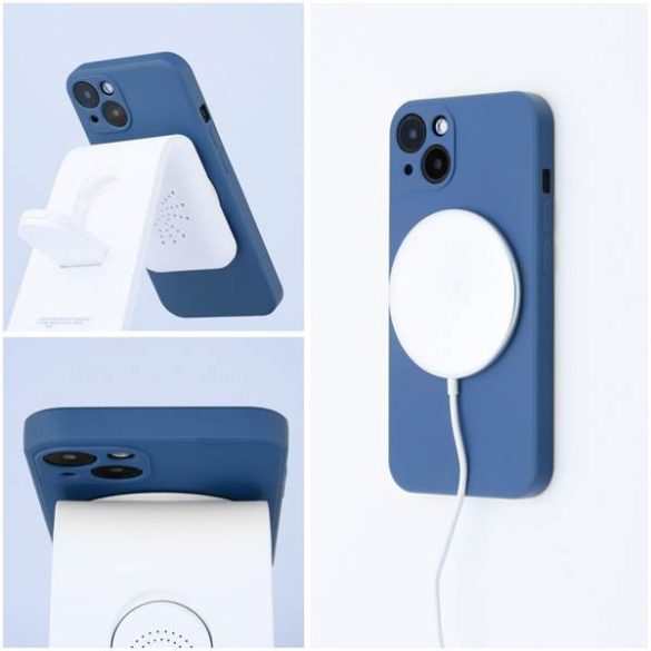 Szilikon Mag Cover tok Magsafe kompatibilis iPhone 15 kék