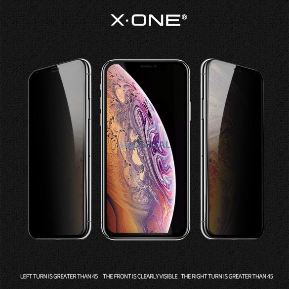 X-ONE Full Cover Extra Strong Privacy - iPhone 15 (teljes ragasztás) edzett üveg 9H