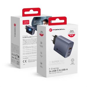 Forcell hálózati töltő 1xUSB és 2xUSB-C csatlakozóval 65W PD QC