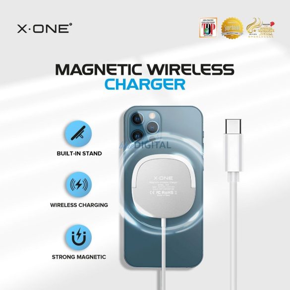 X-ONE Magsafe kompatibilis vezeték nélküli töltő állvány 15W