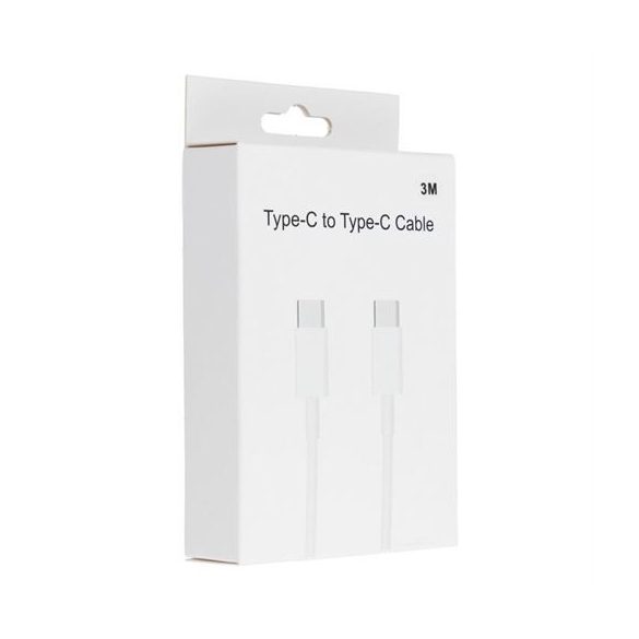 Type-C - Type-C kábel 3m 30W fehér (dobozban)