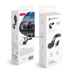   Forcell F-Grip MagFlex mágneses autós tartó a szélvédőre/műszerfalra/szellőzőnyílásra - fekete