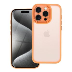 VARIETE + kameravédő tok iPhone 15 Pro sárgabarack zúzás