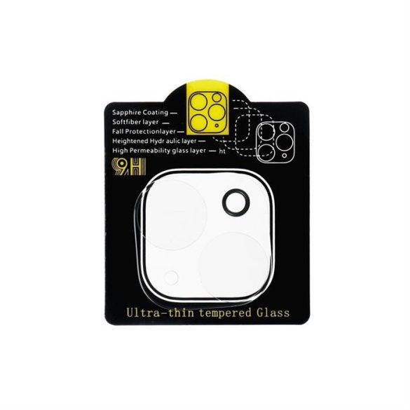 5D Full Glue Camera edzett üveg - iPhone 15 Pro Max átlátszó fólia