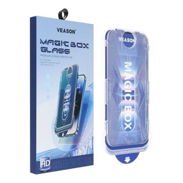 6D Pro Veason Easy-Install Glass üvegfólia - iPhone XS Max fekete szegéllyel