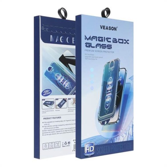 6D Pro Veason Könnyen applikálható üveg - Iphone XR / 11 fekete fólia
