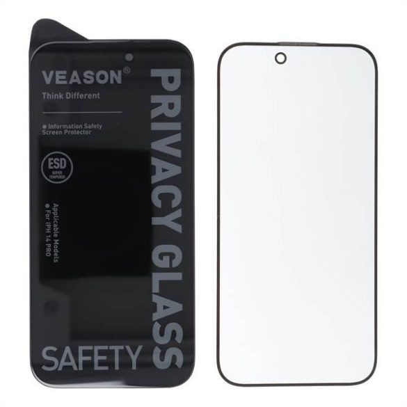 6D Pro Veason adatvédelmi üveg - Iphone 12 / 12 Pro fekete fólia