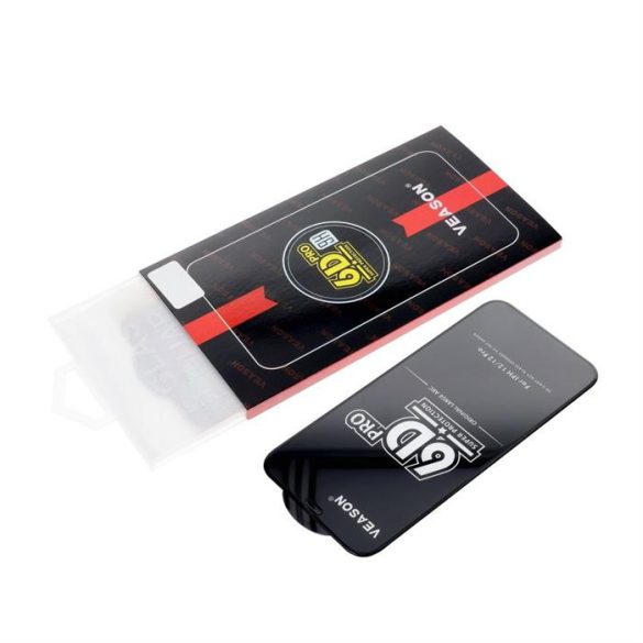 6D Pro Veason adatvédelmi üveg - Iphone 15 Plus fekete fólia