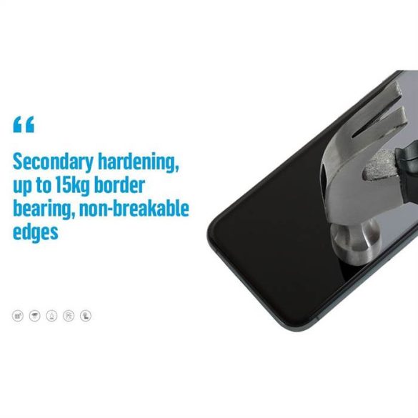 5D Mr. Monkey Glass üvegfólia - Samsung Galaxy A14 4G / A14 5G fekete szegéllyel
