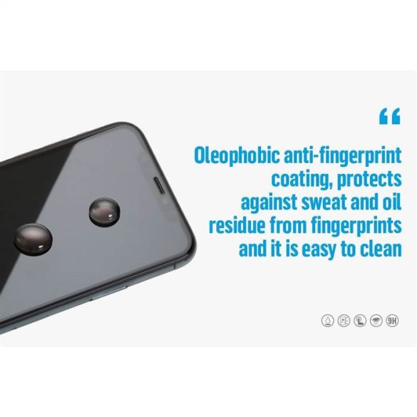 5D Mr. Monkey Glass üvegfólia - Samsung Galaxy A14 4G / A14 5G fekete szegéllyel 