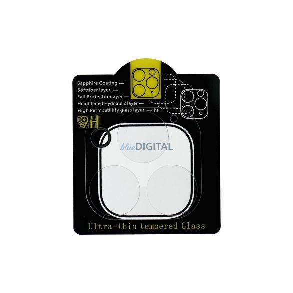 5D Full Glue kamera edzett üveg - iPhone 14 Pro átlátszó