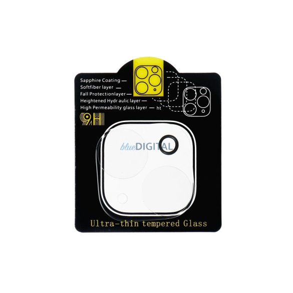 5D Full Glue kamera edzett üveg - iPhone 14 Plus átlátszó