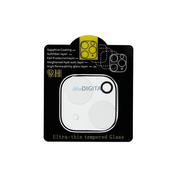 5D Full Glue kamera edzett üveg - iPhone 13 / 13 Mini átlátszó