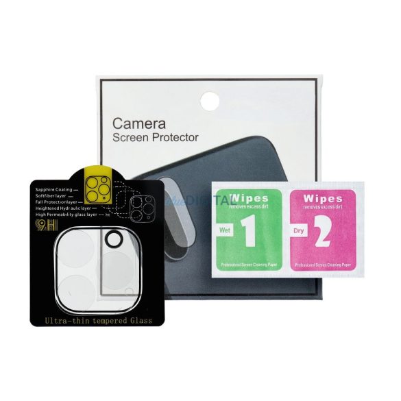 5D Full Glue kamera edzett üveg - iPhone 12 Pro átlátszó