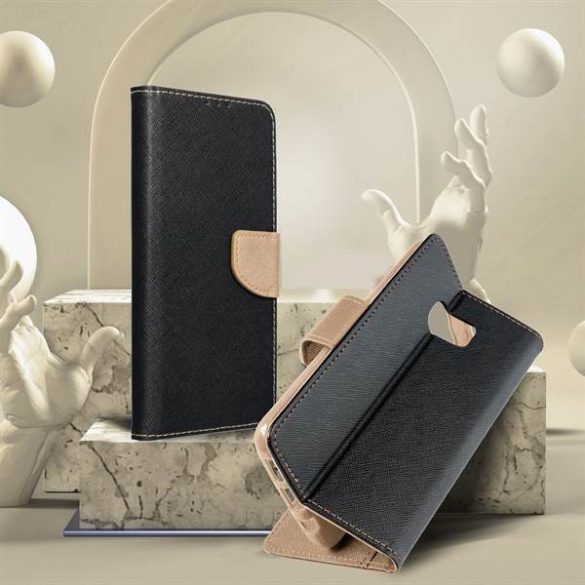 Fancy könyvtok Samsung A15 5G fekete / arany