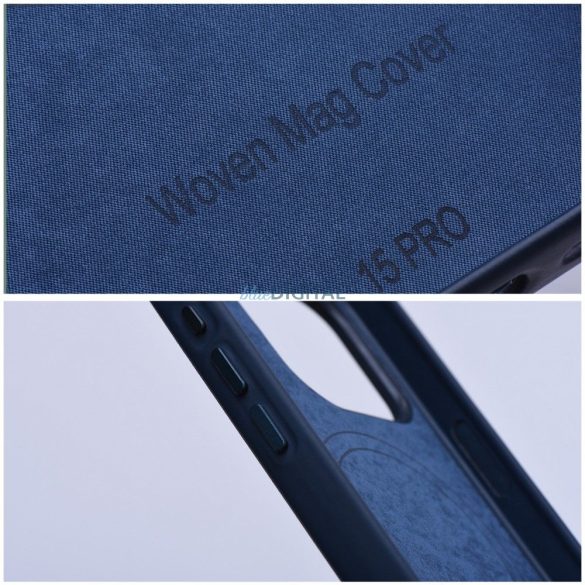 Woven Mag Cover iPhone 15 PRO MAX tengerkék tok