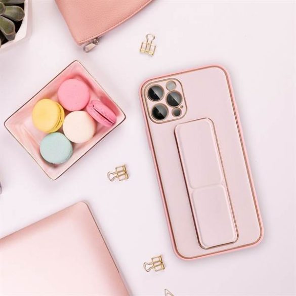 BŐR tok Kickstand SAMSUNG Galaxy A25 5G rózsaszínű