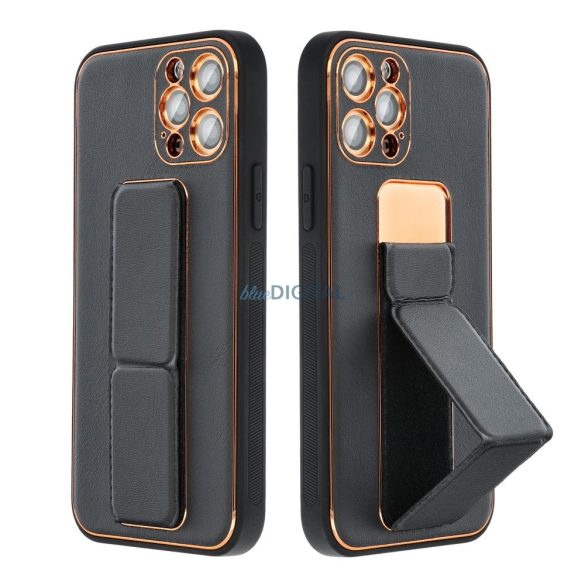 LEATHER CASE KICKSTAND tok Samsung Galaxy S23 FE - fekete