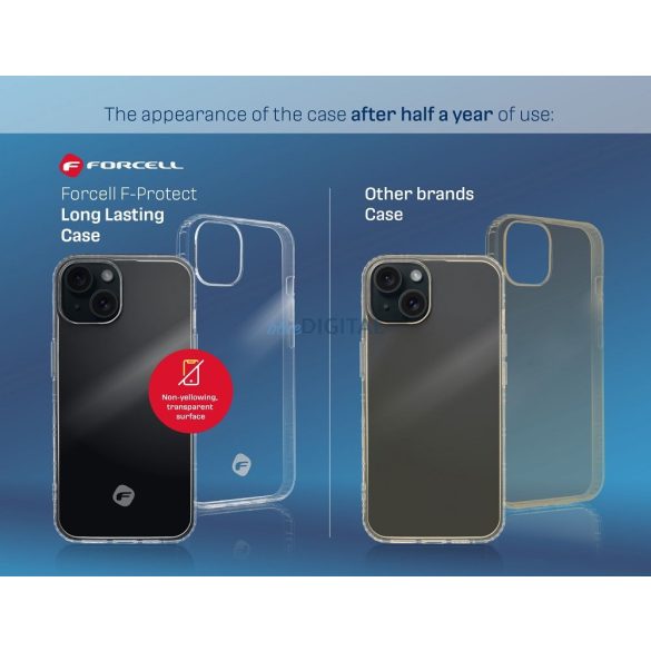 FORCELL F-PROTECT vékony tok iPhone 15 PLUS átlátszó