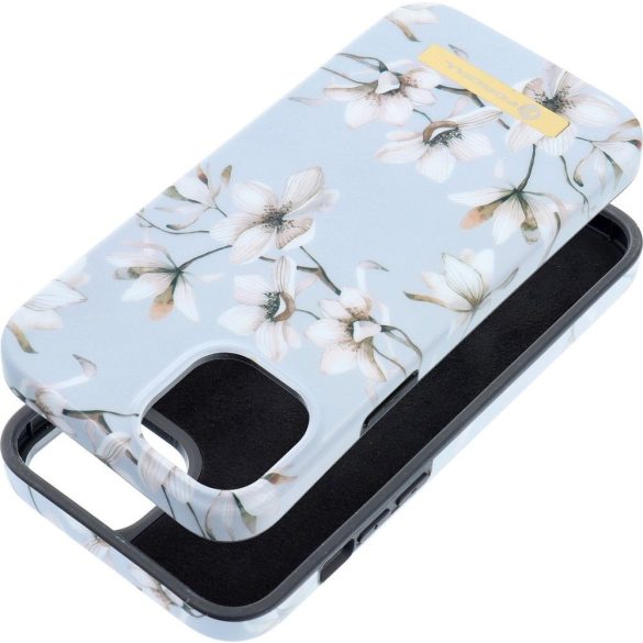 Forcell F-PROTECT Mirage (Spring Flowers) MagSafe-kompatibilis tok iPhone 15 Plus - kék