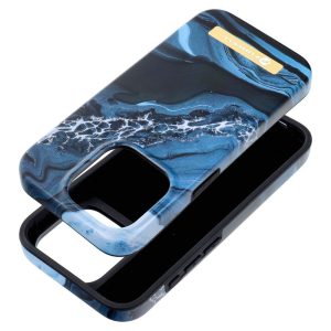 Forcell F-PROTECT Mirage (Ocean Marble) MagSafe-kompatibilis tok iPhone 15 Pro - kék