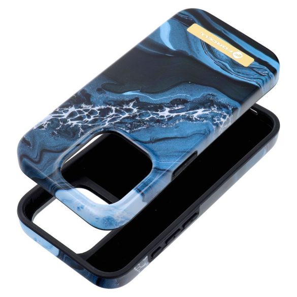 Forcell F-PROTECT Mirage (Ocean Marble) MagSafe-kompatibilis tok iPhone 15 Pro - kék