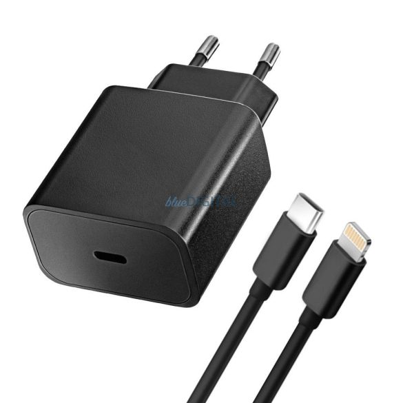 Blue Star hálózati töltő 1xUSB-C csatlakozóval és Type-C - Lightning kábellel - 3A 20W PD, QC 4.0