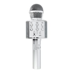 OEM CR58 multimédiás karaoke mikrofon - ezüst színű