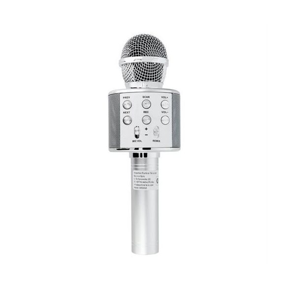 OEM CR58 multimédiás karaoke mikrofon - ezüst színű