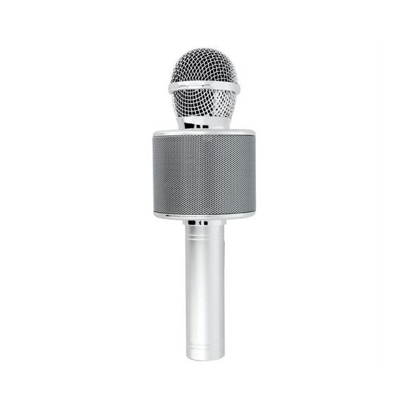 OEM CR58 multimédiás karaoke mikrofon - ezüst színű