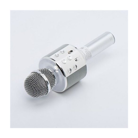 OEM CR58 multimédiás karaoke mikrofon - ezüst színű