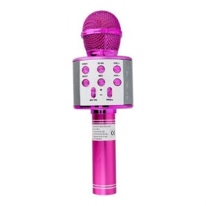 OEM CR58 multimédiás karaoke mikrofon - rózsaszín